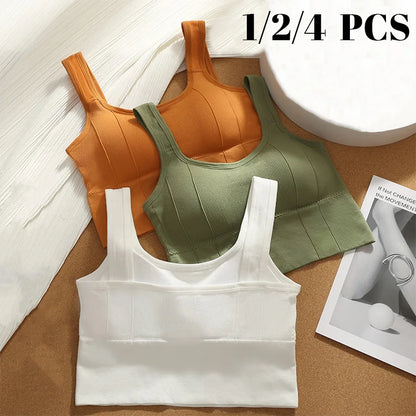 1/2/4Pcs Sports Bra Anti-Sweat Fitness Top Women Seamless Yoga Bra Shockproof Crop Top Push up Sport Bra Gym Workout Top